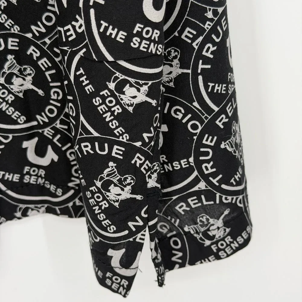 NWT True Religion Men’s Black and White Casual Shirt XL
